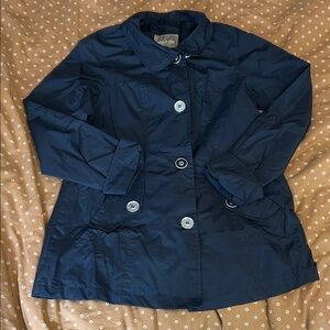 White Stag Navy Raincoat with Button Accents